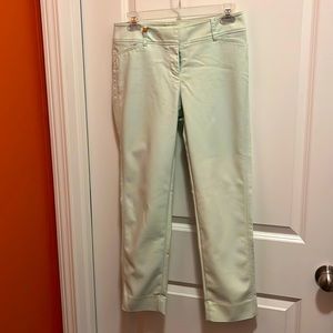 White House black market ankle length pants size 2 mint green